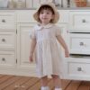 26SS 韓國童裝 碎花小圓領澎袖連身裙