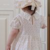26SS 韓國童裝 碎花小圓領澎袖連身裙