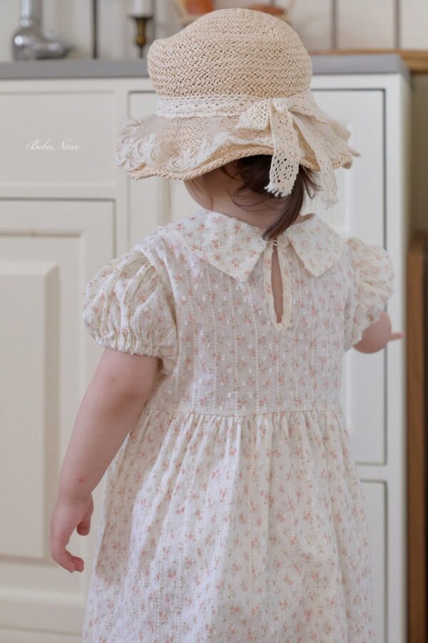 26SS 韓國童裝 碎花小圓領澎袖連身裙