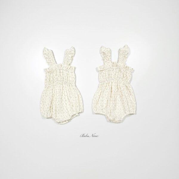 26SS 韓國童裝 小碎花抓褶荷葉邊背心包屁