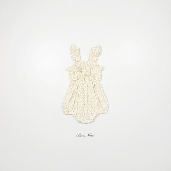 26SS 韓國童裝 小碎花抓褶荷葉邊背心包屁