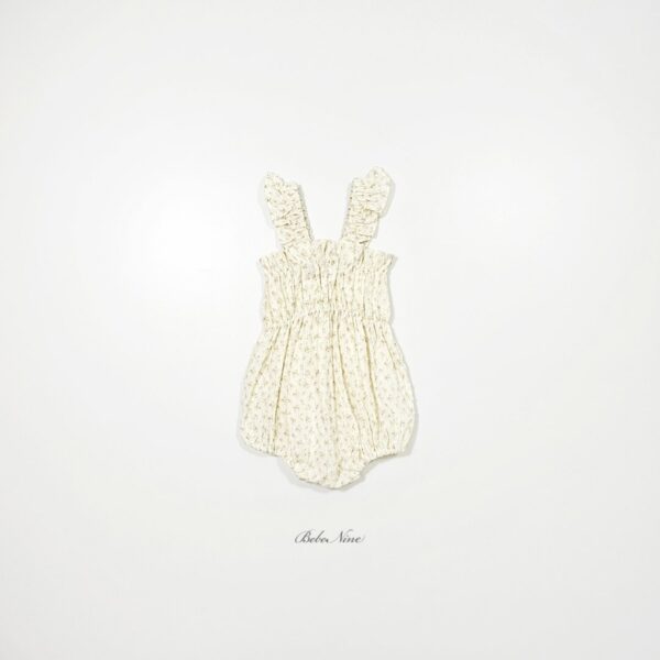 26SS 韓國童裝 小碎花抓褶荷葉邊背心包屁