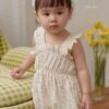 26SS 韓國童裝 小碎花抓褶荷葉邊背心包屁