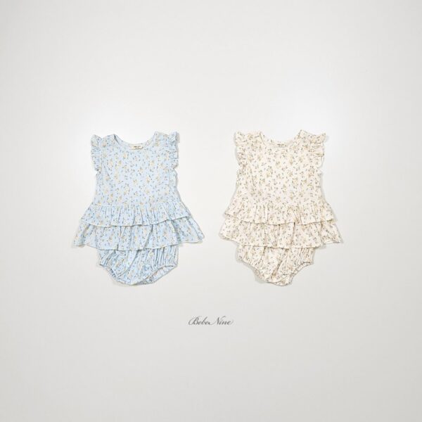 26SS 韓國童裝 小碎花蛋糕襬背心包屁褲套裝