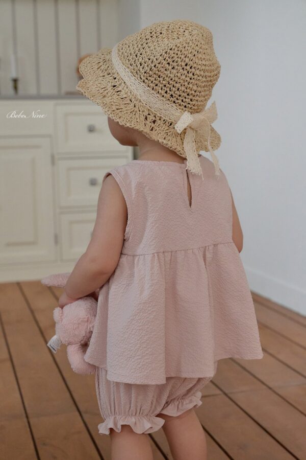 26SS 韓國童裝 抓褶寬襬背心短褲套裝