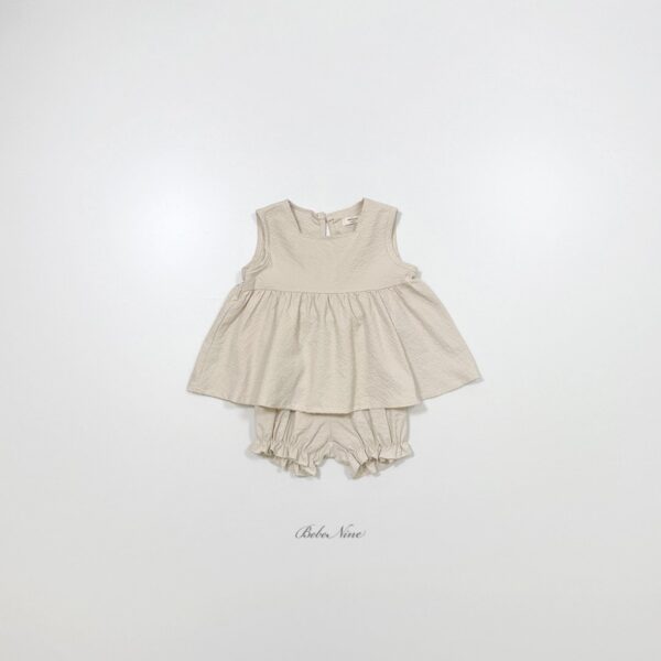 26SS 韓國童裝 抓褶寬襬背心短褲套裝