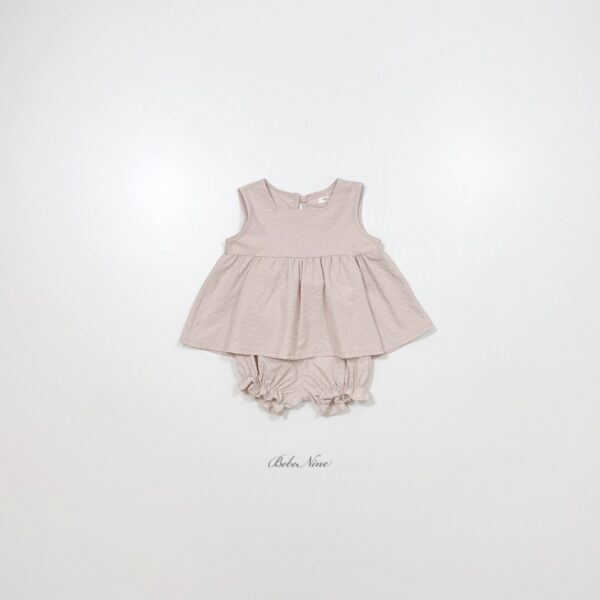 26SS 韓國童裝 抓褶寬襬背心短褲套裝