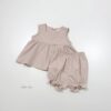 26SS 韓國童裝 抓褶寬襬背心短褲套裝