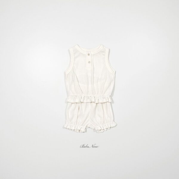 26SS 韓國童裝 直紋荷葉邊背心短褲套裝