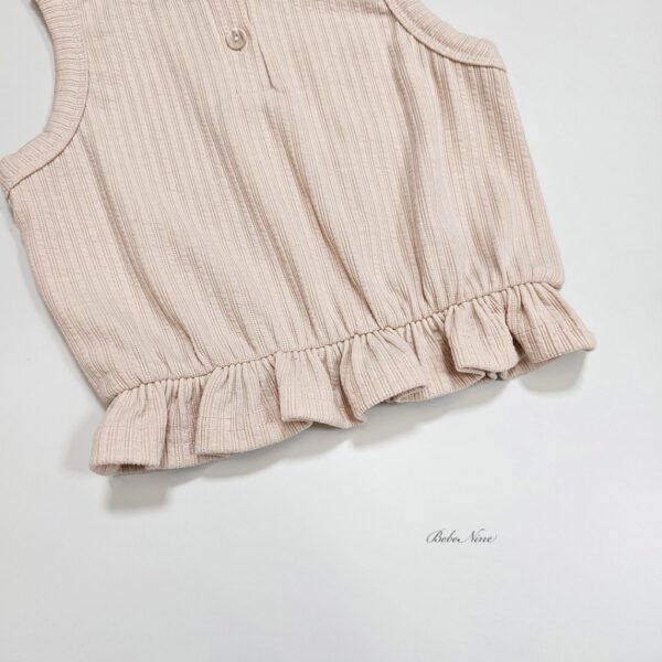 26SS 韓國童裝 直紋荷葉邊背心短褲套裝