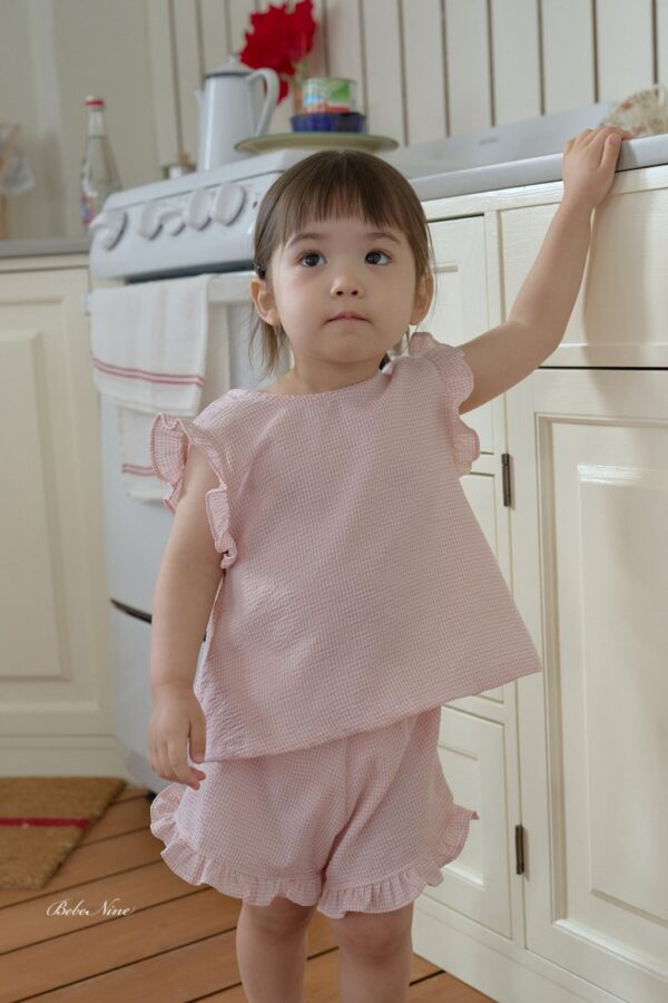 26SS 韓國童裝 後綁蝴蝶結荷葉邊上下套裝