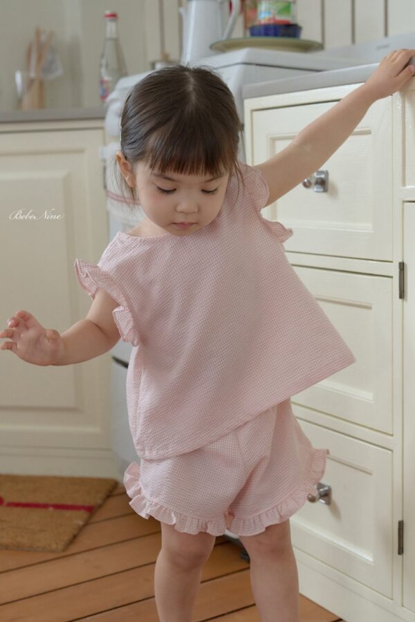 26SS 韓國童裝 後綁蝴蝶結荷葉邊上下套裝