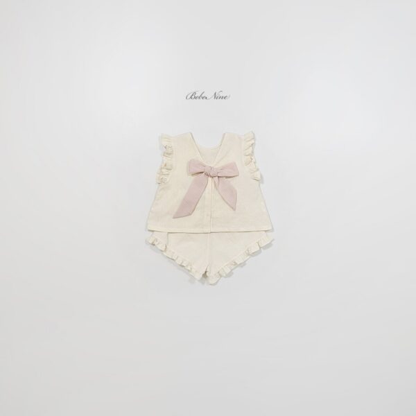 26SS 韓國童裝 後綁蝴蝶結荷葉邊上下套裝