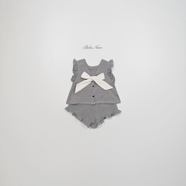 26SS 韓國童裝 後綁蝴蝶結荷葉邊上下套裝