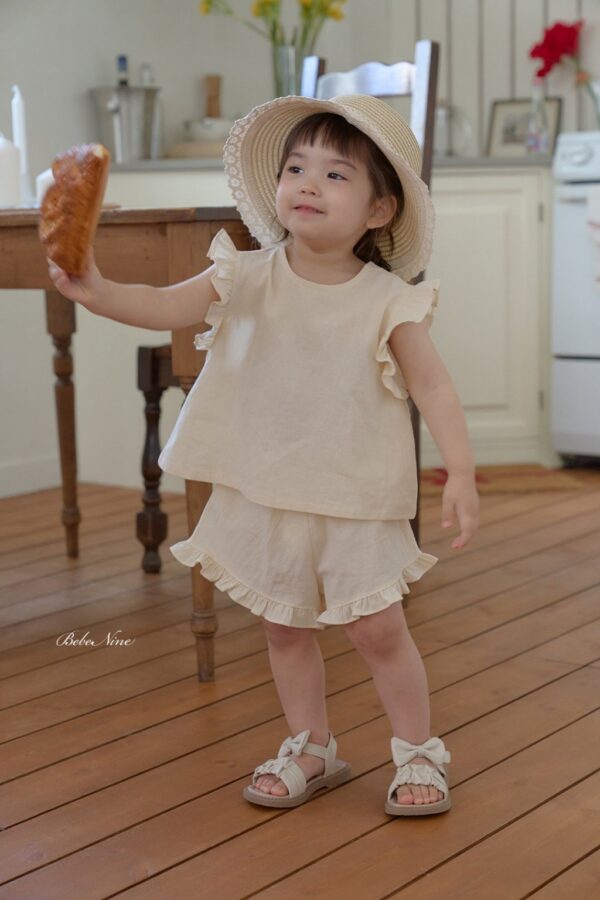 26SS 韓國童裝 後綁蝴蝶結荷葉邊上下套裝