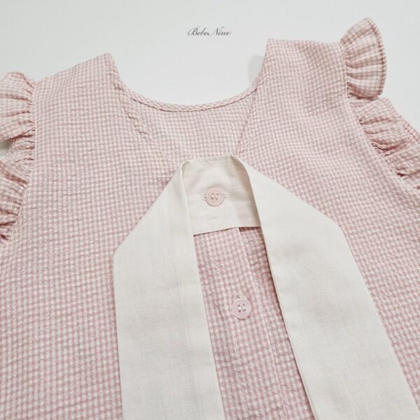 26SS 韓國童裝 後綁蝴蝶結荷葉邊上下套裝