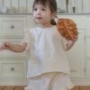 26SS 韓國童裝 後綁蝴蝶結荷葉邊上下套裝