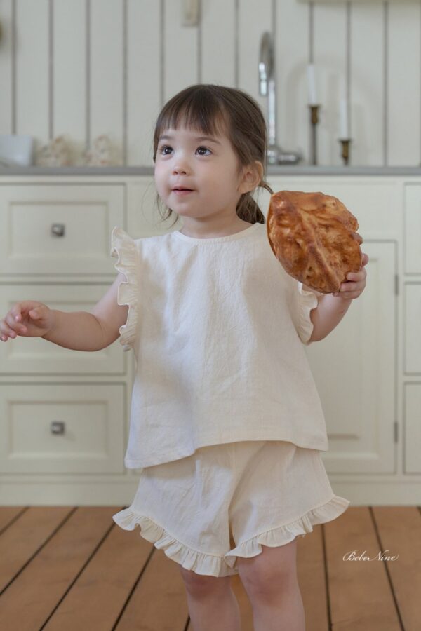 26SS 韓國童裝 後綁蝴蝶結荷葉邊上下套裝