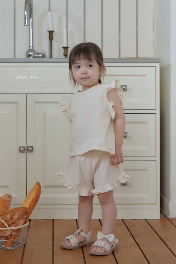 26SS 韓國童裝 後綁蝴蝶結荷葉邊上下套裝