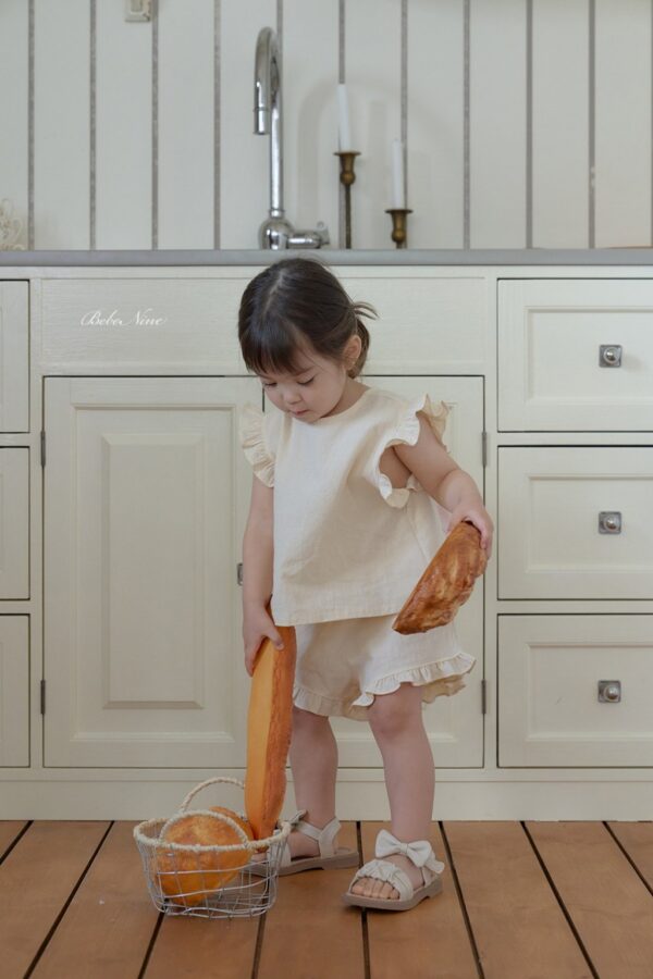 26SS 韓國童裝 後綁蝴蝶結荷葉邊上下套裝