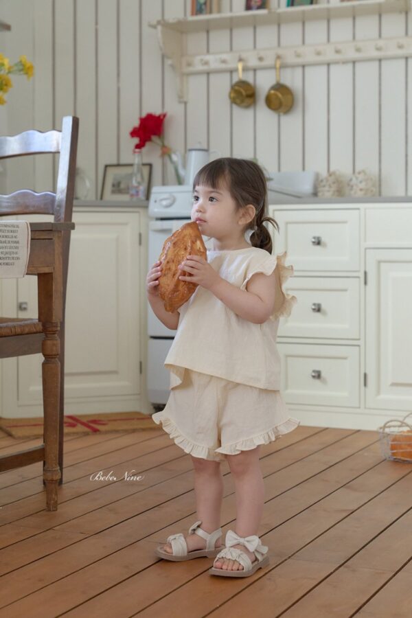 26SS 韓國童裝 後綁蝴蝶結荷葉邊上下套裝