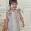 26SS 韓國童裝 雙肩大大大蝴蝶結寬襬背心上衣