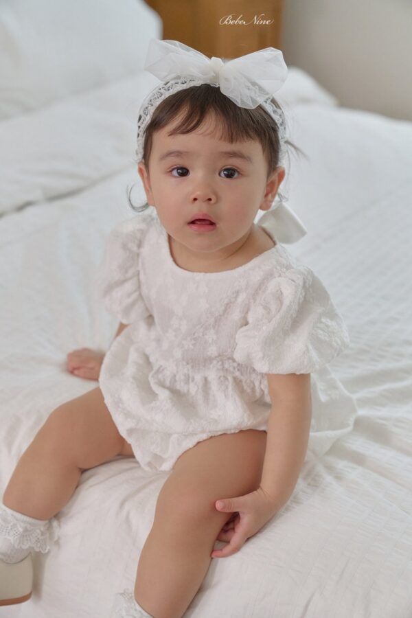 26SS 韓國童裝 蕾絲小花後綁蝴蝶結包屁