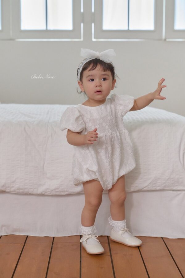 26SS 韓國童裝 蕾絲小花後綁蝴蝶結包屁