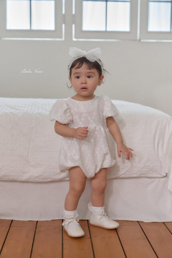 26SS 韓國童裝 蕾絲小花後綁蝴蝶結包屁