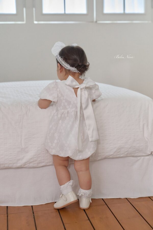 26SS 韓國童裝 蕾絲小花後綁蝴蝶結包屁