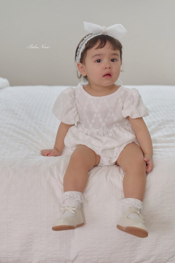 26SS 韓國童裝 蕾絲小花後綁蝴蝶結包屁