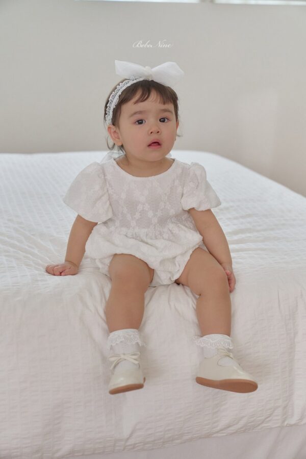 26SS 韓國童裝 蕾絲小花後綁蝴蝶結包屁