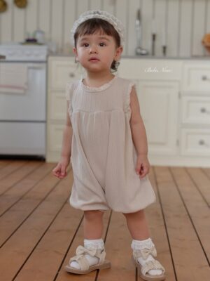 26SS 韓國童裝 蕾絲滾邊背心連身套裝