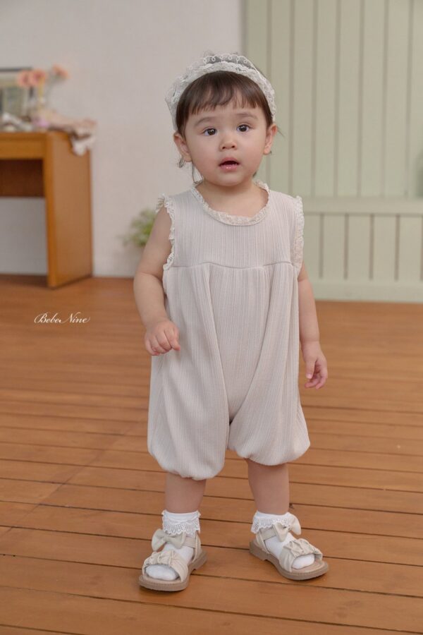 26SS 韓國童裝 蕾絲滾邊背心連身套裝