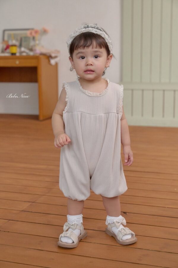 26SS 韓國童裝 蕾絲滾邊背心連身套裝