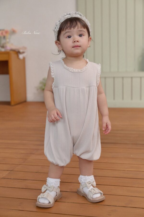 26SS 韓國童裝 蕾絲滾邊背心連身套裝