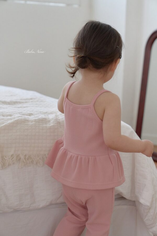 26SS 韓國童裝 羅紋A字襬背心喇叭長褲套裝