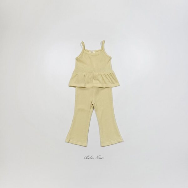 26SS 韓國童裝 羅紋A字襬背心喇叭長褲套裝