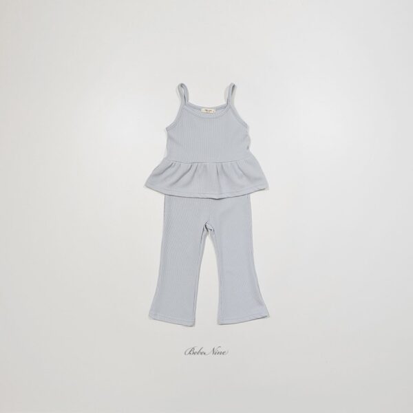 26SS 韓國童裝 羅紋A字襬背心喇叭長褲套裝