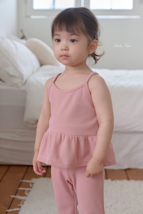 26SS 韓國童裝 羅紋A字襬背心喇叭長褲套裝