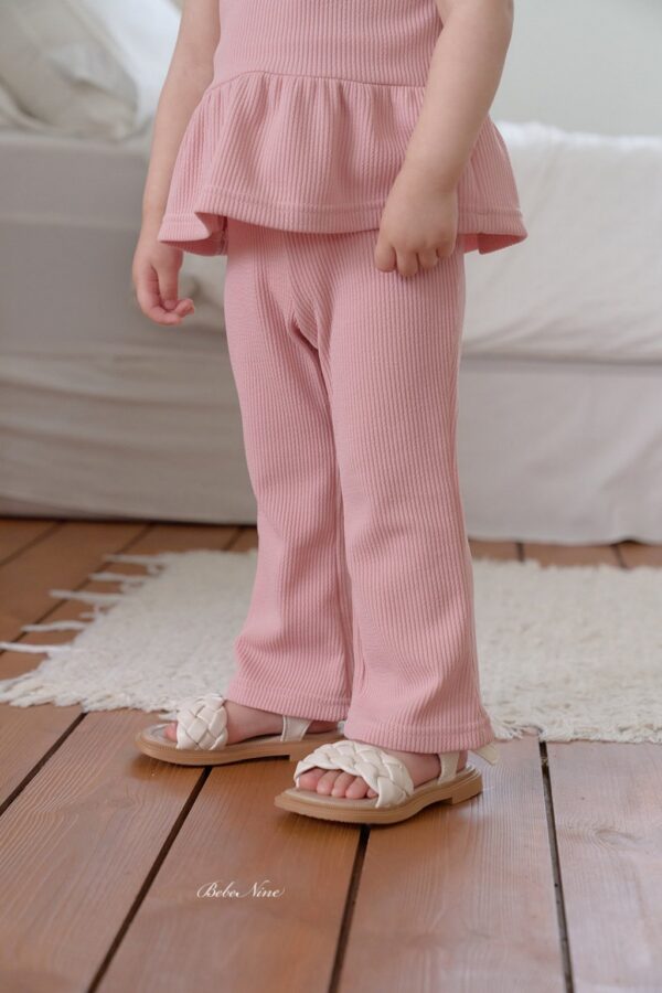 26SS 韓國童裝 羅紋A字襬背心喇叭長褲套裝