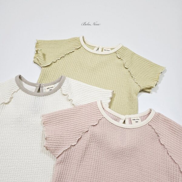 26SS 韓國童裝 鬆餅格捲邊上下套裝