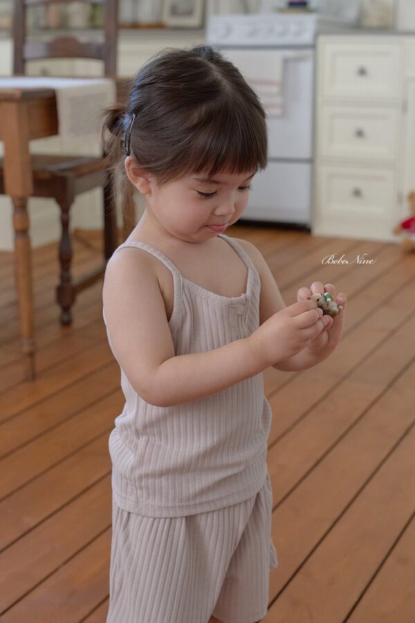 26SS 韓國童裝 鈕扣羅紋背心短褲套裝