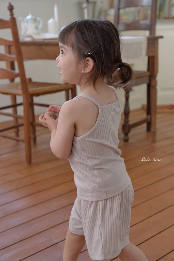 26SS 韓國童裝 鈕扣羅紋背心短褲套裝