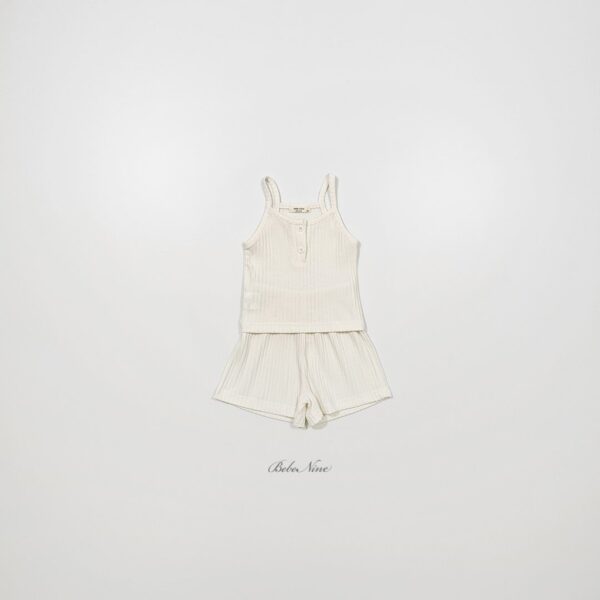 26SS 韓國童裝 鈕扣羅紋背心短褲套裝