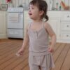 26SS 韓國童裝 鈕扣羅紋背心短褲套裝