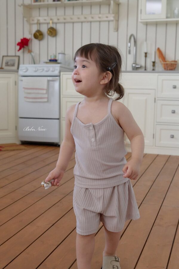 26SS 韓國童裝 鈕扣羅紋背心短褲套裝