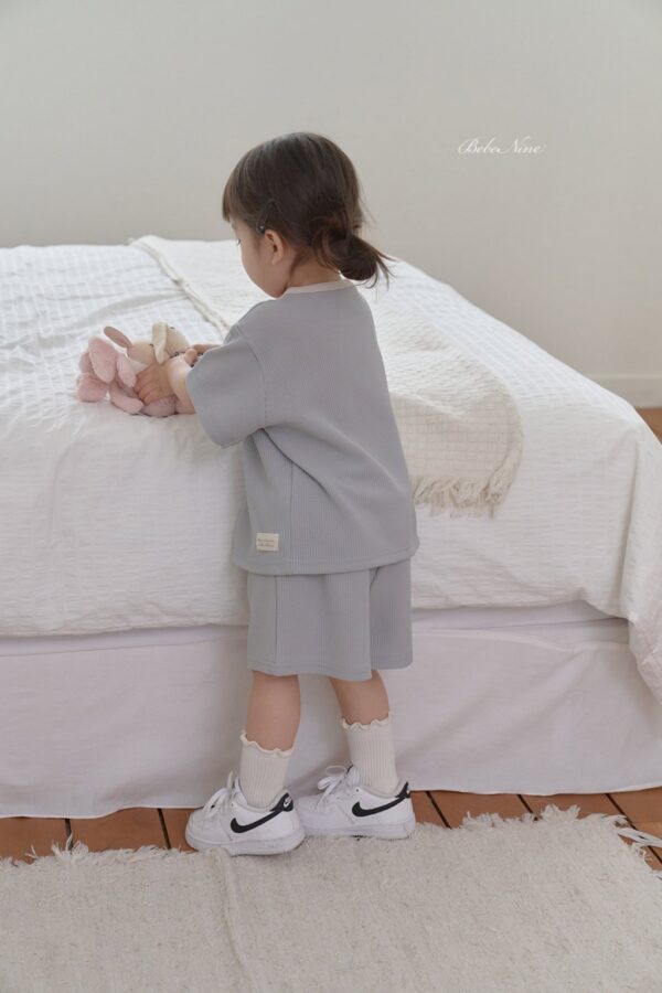 26SS 韓國童裝 鬆餅格鈕扣上下套裝