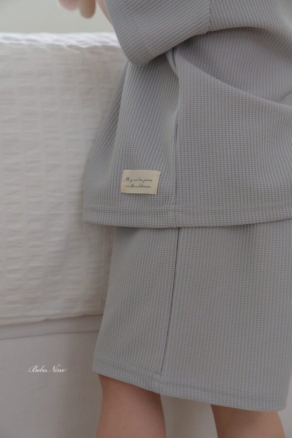 26SS 韓國童裝 鬆餅格鈕扣上下套裝