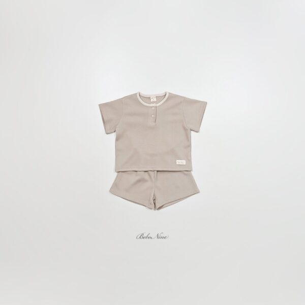 26SS 韓國童裝 鬆餅格鈕扣上下套裝